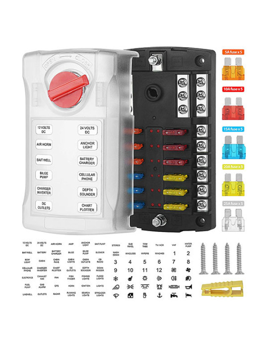 JTRON 12 WAY FUSE HOLDER