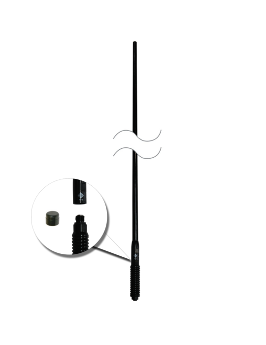 CDQ8000-B RFI UHF CB 8dBi Collinear Antenna (477 MHz) 5m FME(F) & UHF(M) Adaptor - Black
