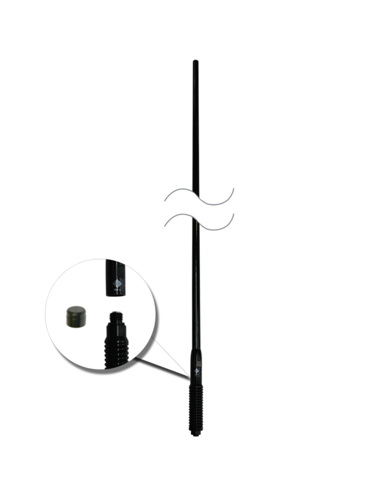 CDQ8000-W RFI UHF CB 8dBi Collinear Antenna (477 MHz) 5m FME(F) & UHF(M) Adaptor - White