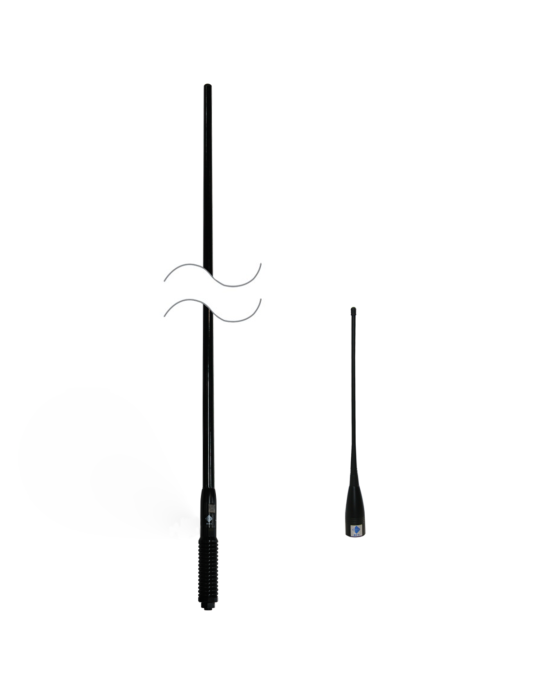 RFI UHF CB 8dBi Collinear Antenna (477 MHz) 5m FME(F) & UHF(M) Adaptor + CDQ34 Whip - Black