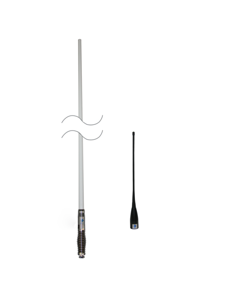 Q-Fit CDQ8000 + CDQ34 City/Country UHF CB Antenna Pack 477 MHz - White / Chrome