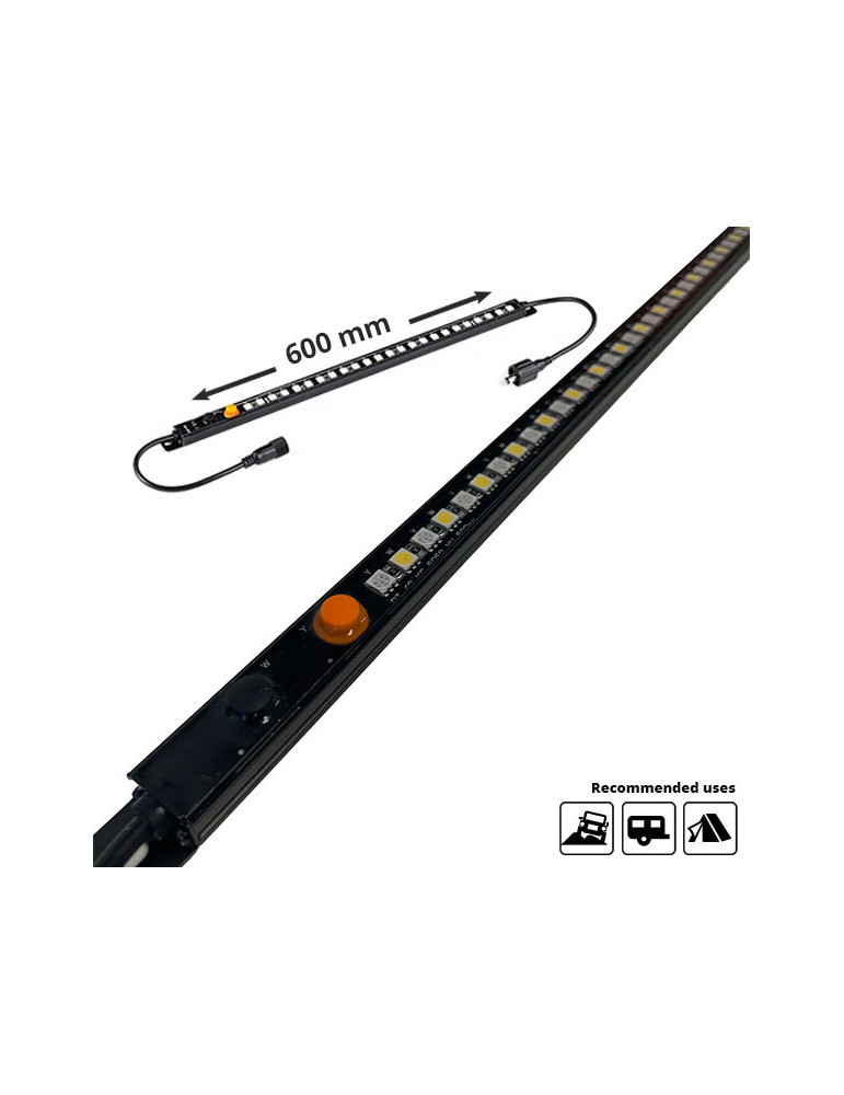 600mm LED Rigid Strip Light IP68 Amber/White