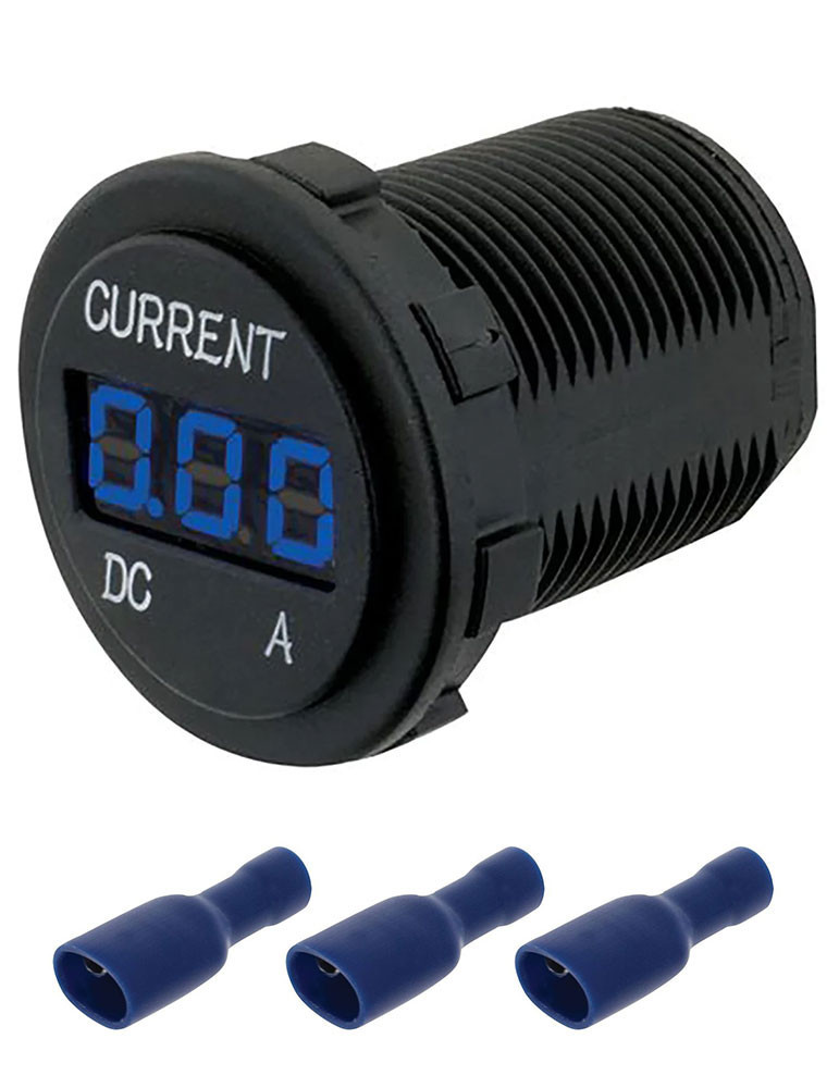 AMMETER 12/24v 0-10a BLUE LED 29mm DIA