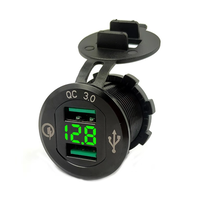 USB Car Charger - Dual USB and Digital Voltage display