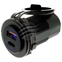 DUAL USB SOCKET PORT 1: QC3 18w, PORT 2: TYPE C QC4 36w