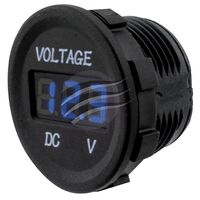 VOLTMETER 5-30v DC blue LED 29mm DIA